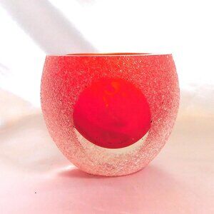 Red Fifth Avenue Votive Candle Holder with Sugar Texture  # 25800